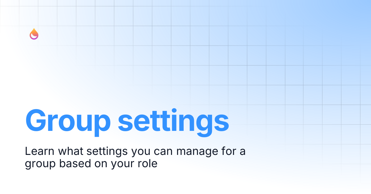 Group settings | Glue Guide